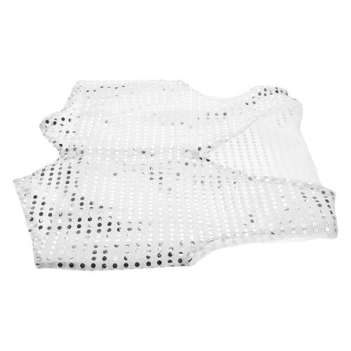 2Pz Gilet Paillettes Argento Soft Breaths Jazz Dance E Palco 1
