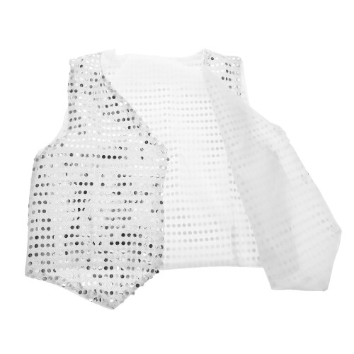 2Pz Gilet Paillettes Argento Soft Breaths Jazz Dance E Palco 2
