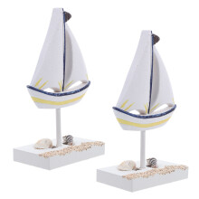 8St Mini Zeilboot Nautisch Voor Strand- En Huisdecor