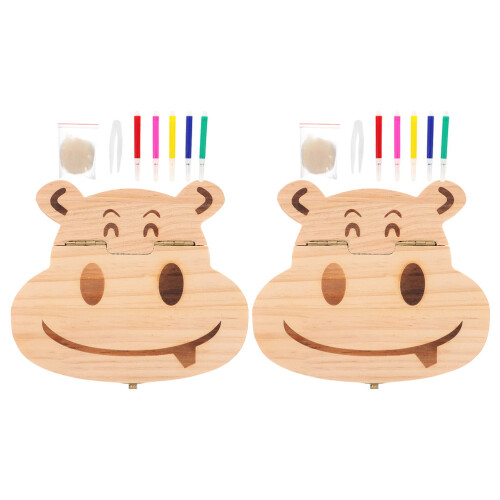 4Set Porta in Legno Beige Con Coperchio Per E 1