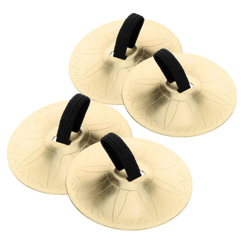 8Paia Mini Piatti in Rame Per Danza Con Cinghia in Nylon Suono 2