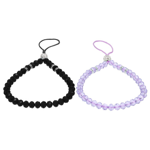 4Pz Per in Cristallo Nero Con Perline Decorative 1