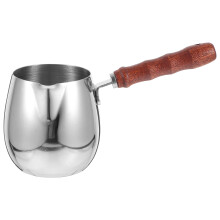 2Pz Contenitore Latte Acciaio Con Interna Manico in Legno