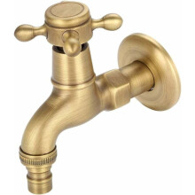 Vintage Water Tap For Kitchen Sink, Solid Brass Faucet Anti-Corrosion Antique Style (Short)