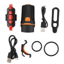 Superheldere LED-fietslamp, USB-oplaadbaar, IPX-waterdicht, 6 standen, fietsverlichting voor en achter met powerbankfunctie, compact en lichtgewicht
