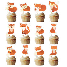 Décorations pour cupcakes sur le thème de la forêt, articles de fête sur le thème du renard pour anniversaires et fêtes prénatales, pics à