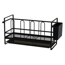 Modern Sink Caddy, Stainless Steel Sink Organizer with Removable Towel Rack, Efficient Drainage System for Kitchen and Bathrooms, Premium Metal Build
