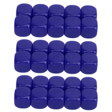 Ensemble de 30 dés en plastique arrondis bleus de 16 mm pour les jeux et l'enseignement des mathématiques