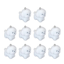 Sturdy Resin Flocking Dog Pendant Charm for Customizable-stand