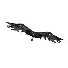 Collier classique aile d'ange, matériau PU respirant,-Noir