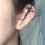 Ear Pin Alluring Thorn Designs Studs Earrings-black silver 5