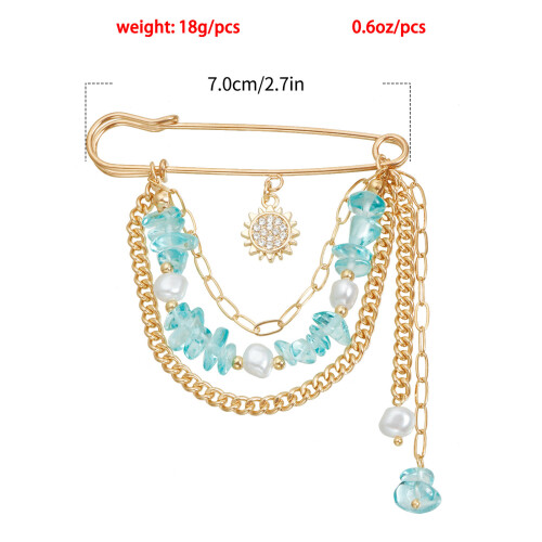 Épinglette tournesol en perles de Zircon, bijoux polyvalents 2