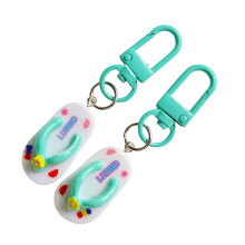 Small Flip Flop Keychain Stylish Bag Accessory for Keys-White