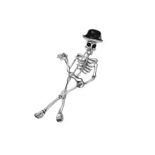 Modieuze schedelbroche voor dames Gothic legering sieraden-Zwart
