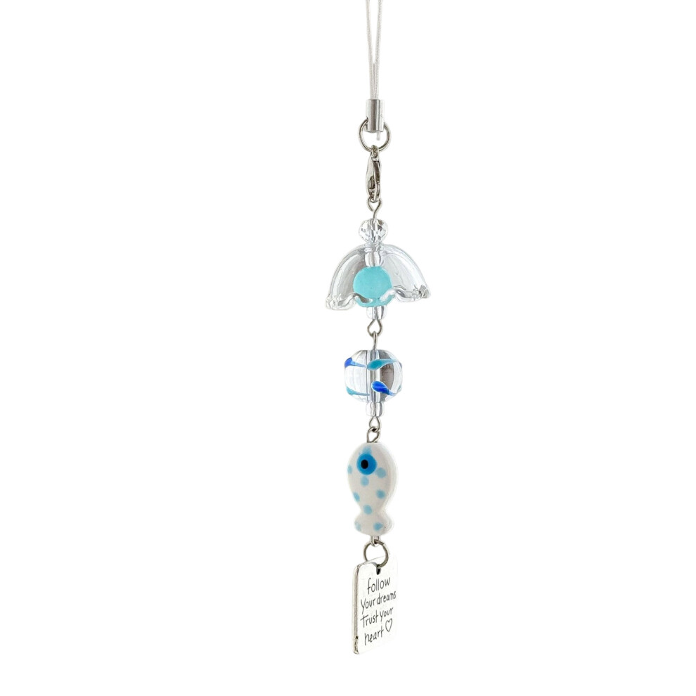 Marine Life Shape Phone Charm Resin Material- Hanging Rope White 7704000808910