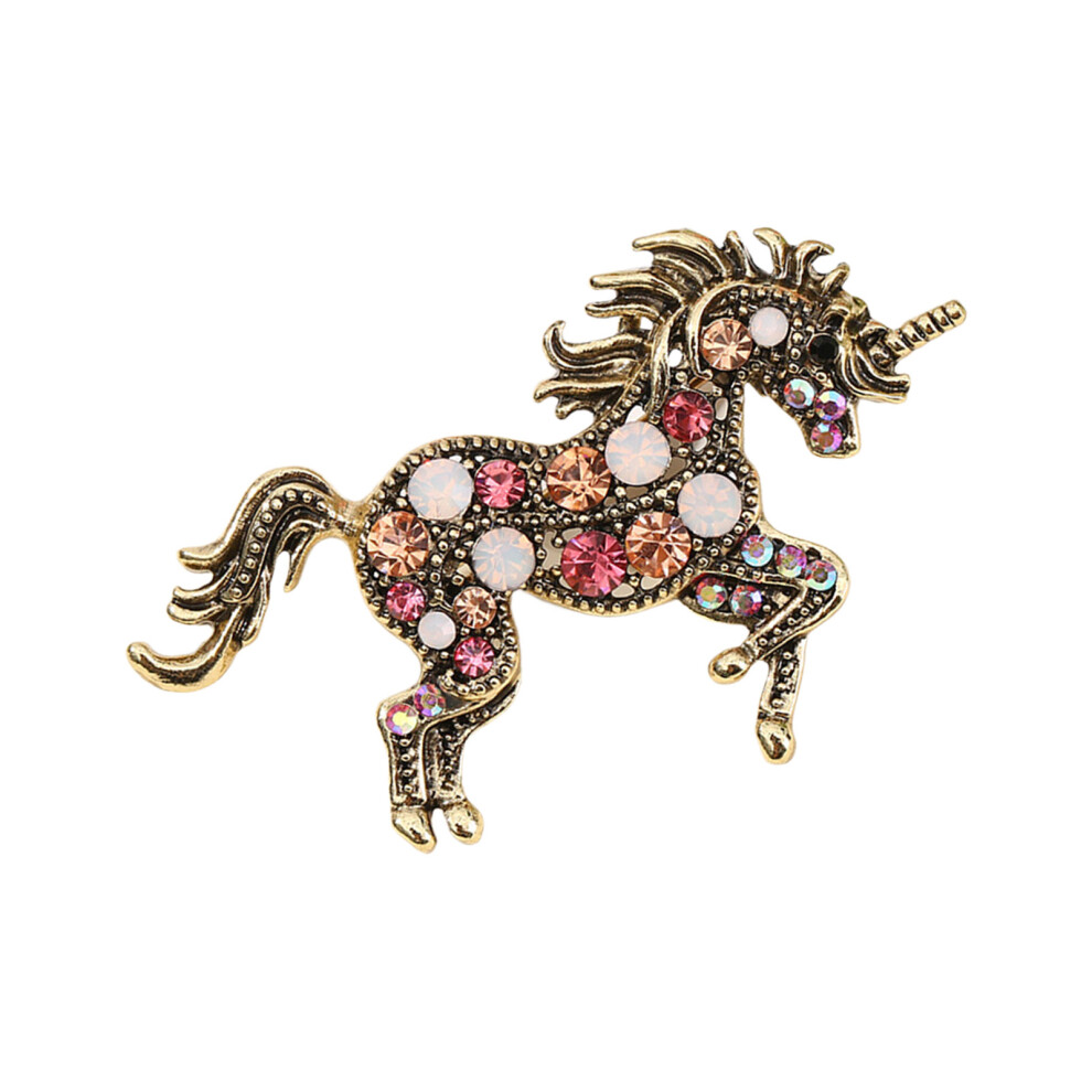 Gold Elegant Horse Brooch Unique Lapel Pin Stylish Clothing