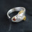 Bague poisson rouge bicolore à la mode, ajustement réglable, 5