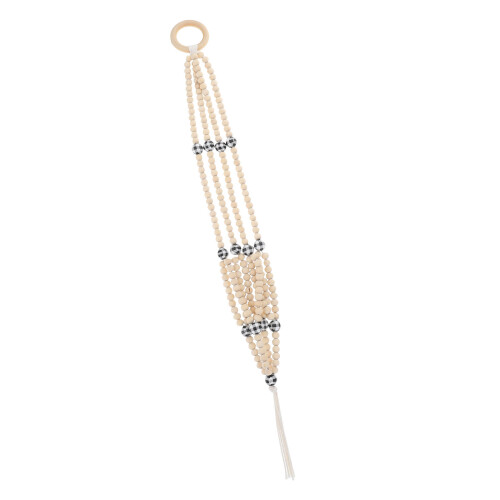 2Stk Handgefertigter Pflanzenhalter Holzperlen Macrame Wand 1