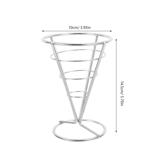 3Stk Frites Halter Aus Mit Dip-Schale, Silber 2