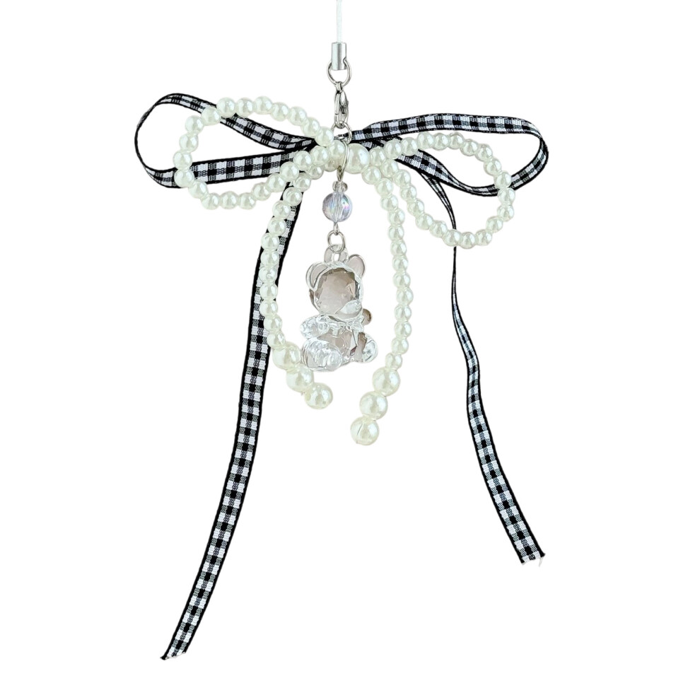 Vibrant Color Resin Bowknot Mobile Strap- Hanging Rope Black 7704000809313