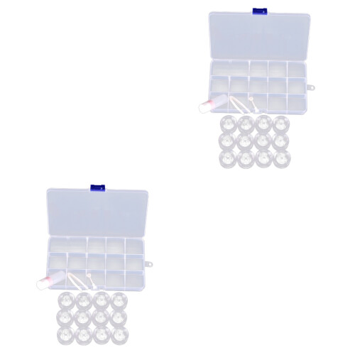 2Stk Transparentes Case Mit Zubehör Für Unterwegs 2
