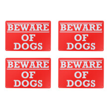 12Stk Rotes Vorsicht Hund Schild Outdoor Hängedekoration