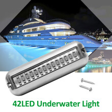 Yacht Unterwasser-LED-Licht 42 LEDs Wasserdicht 316 Edelstahl Rot für Boot & Pool