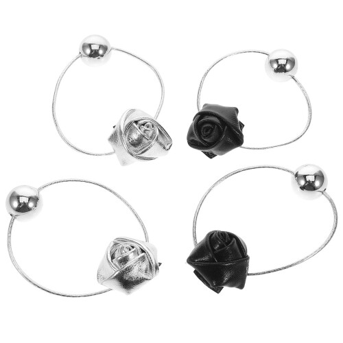 20Stk Dekorative PU- Haargummis Für Damen Elastisch Bunt 2