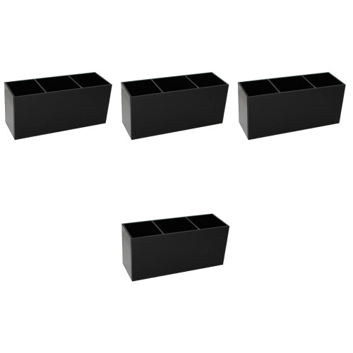 4St Zwart Acryl Multi-Grid Pennenhouder En Makeup Tools Box 2