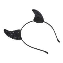 4St Comfortabele Zwarte Duivelshoorn Haarband Voor Halloween Party