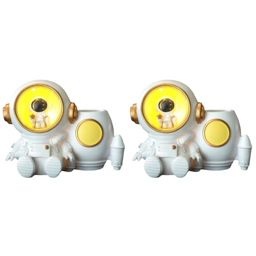 2St Kinder Penhouder Wit Met Astronaut Design En Opbergvak 1