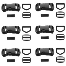 10Sets Lichtgewicht Pom Collar Buckles Zwart Voor Webbing En Riemen