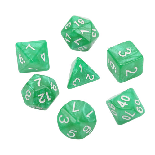 35Pcs Pearl White Plastic Dice Set Polyhedral for Board & Digital Games 2