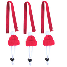 2Sets Rotes Haustierkostüm: Süße Mütze Und Gestrickter Halsschal