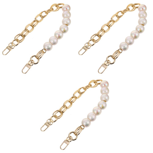 3St Wit Parel Ketting Tasriem Handvat Accessoire Goud 2