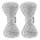 6Pièces Clips Ventilation Auto Plastique Argent Strass Décoratif 1