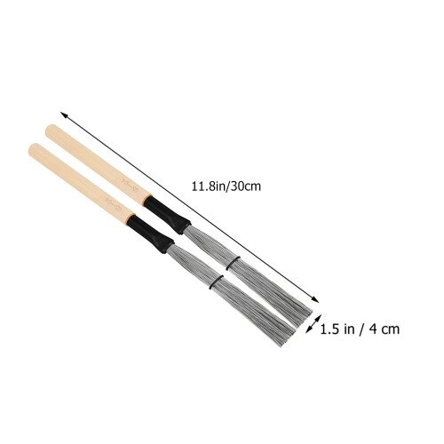 3Paires Balais Drum Manuel Boisérable Durable Argenté Pour Étudiants 1