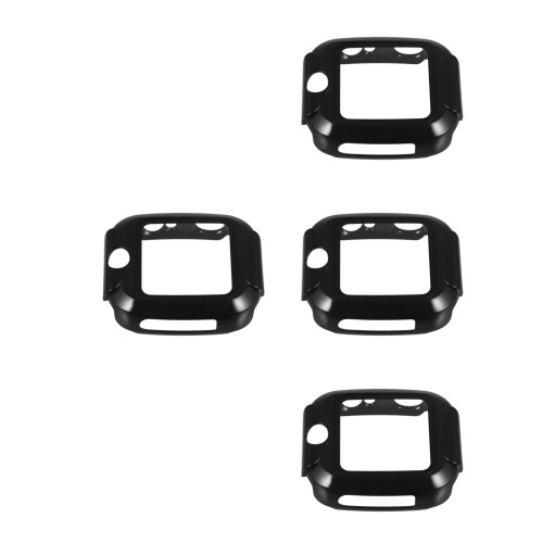 4Pcs Black Smartwatch Protection Covers Protective Watch Screen Cases 1