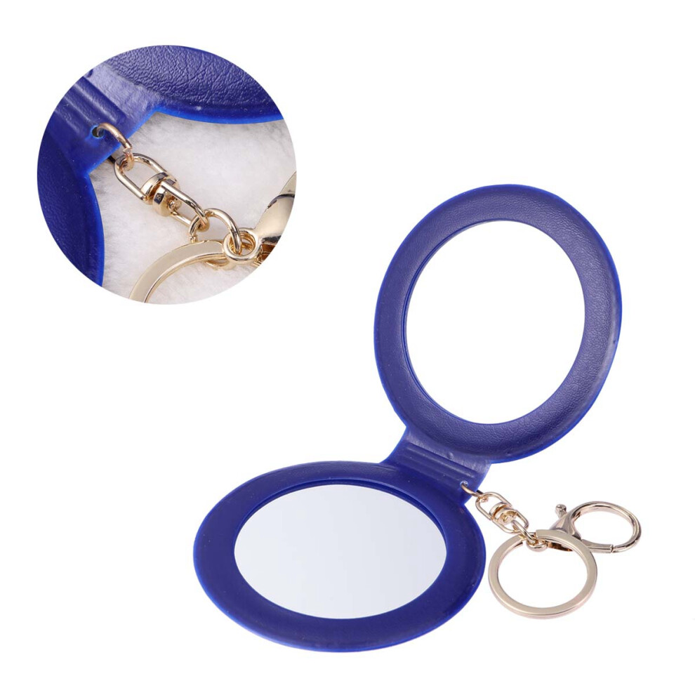 Inoomp 2Pcs Dark Blue Makeup Folding Mirror Double Side Compact Purse