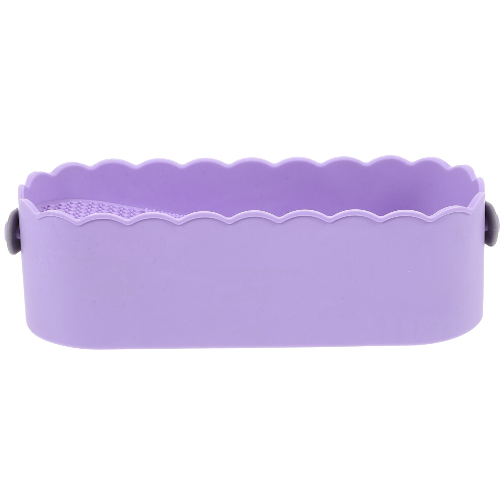 Totority 5Pcs Compact Purple Makeup Tool Cleaner Box For Travel And Home Use