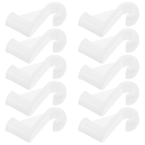 40Pcs White Wardrobe Rod Support Plastic Hooks for Heavy Duty Rods
