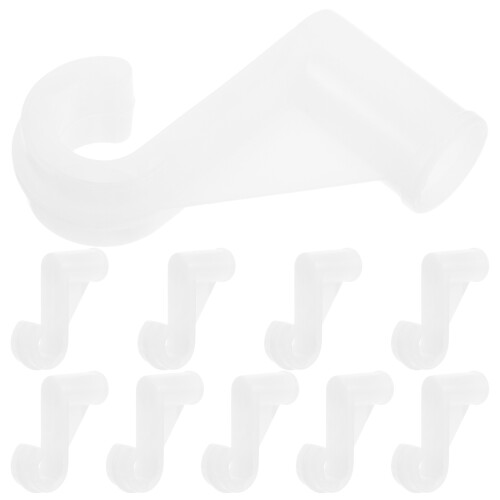 40Pcs White Wardrobe Rod Support Plastic Hooks for Heavy Duty Rods 2