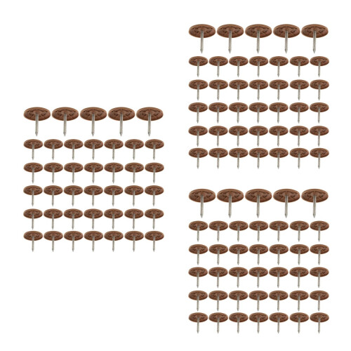 600Pcs Light Brown Flat Head Nails with Plastic Caps for Home Roofing 2