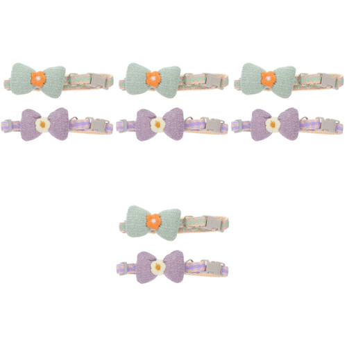 8Pcs Breathable Decorative Pet Collar Adjustable with Bow Tie 2