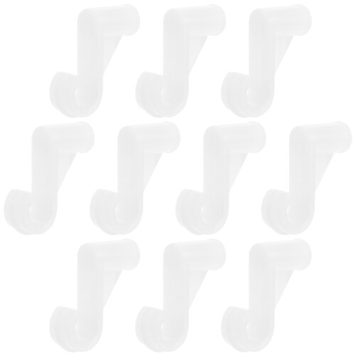 40Pcs White Wardrobe Rod Support Plastic Hooks for Heavy Duty Rods 1