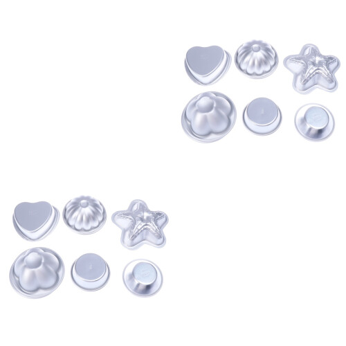24Pièces Moules 3D Aluminium Transparent Résistant Four 2