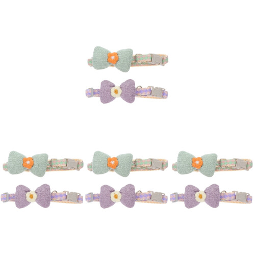 8Pcs Breathable Decorative Pet Collar Adjustable with Bow Tie 1