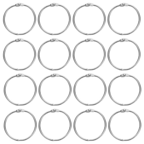 80Pcs Silver Metal Rings Smooth Surface Loose Leaf Book Binding Clips 1