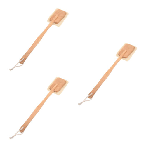 3Pz Spazzola Corpo Manico Lungo Beige Per Massaggio 2