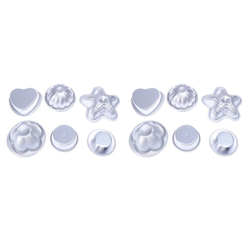 24Pièces Moules 3D Aluminium Transparent Résistant Four 1